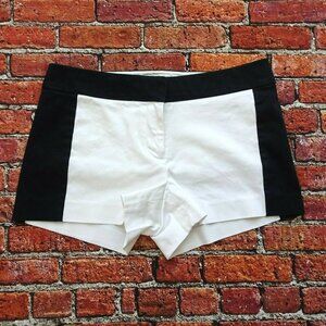 J. Crew Factory Women's Tuxedo Shorts Black White Stretch Casual Preppy Modern 0
